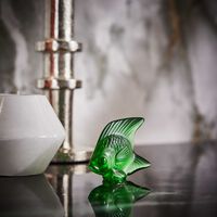 lalique fish figurine small green