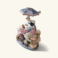 lladro flowers of the season woman sculpture medium grey