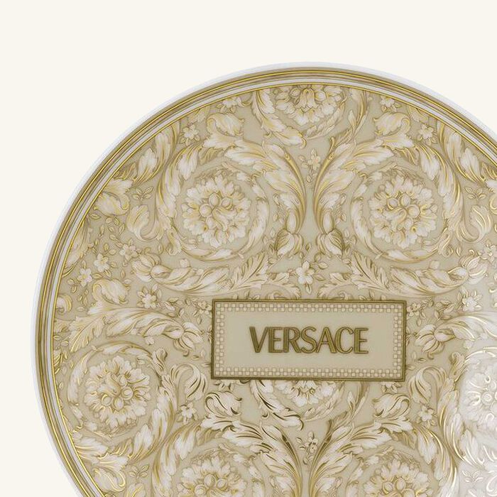versace barocco beige bread butter plate round 17 cm