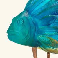 daum punky fish sculpture large blue limited edition