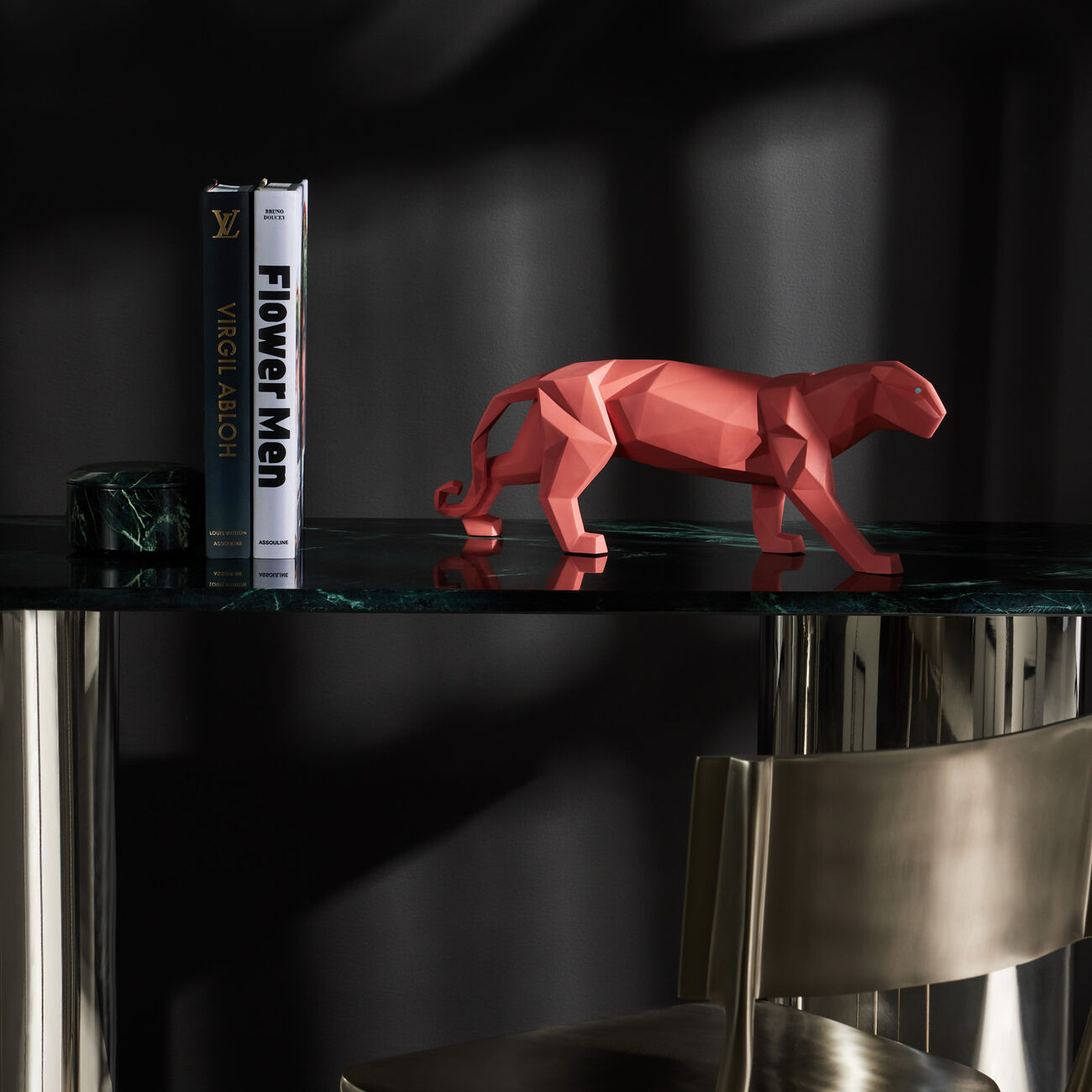 lladro panther sculpture small pink