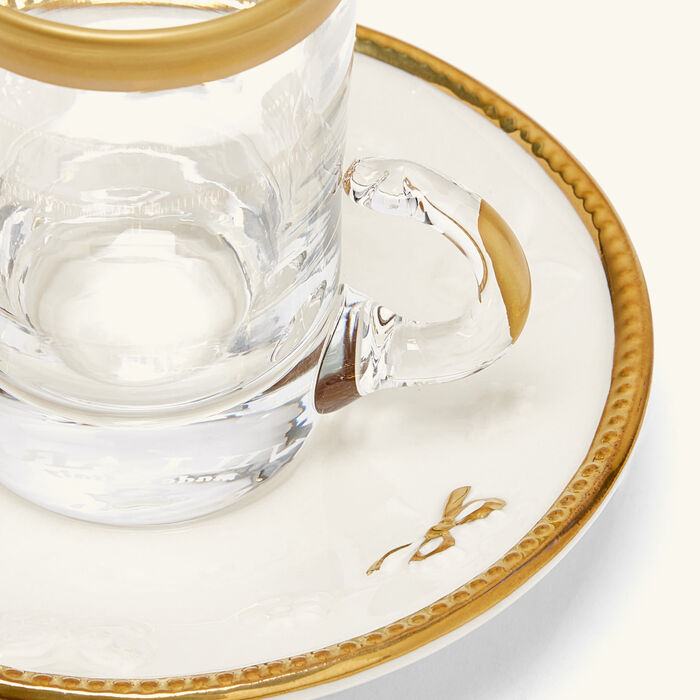 villari butterfly arabic tea cup saucer white