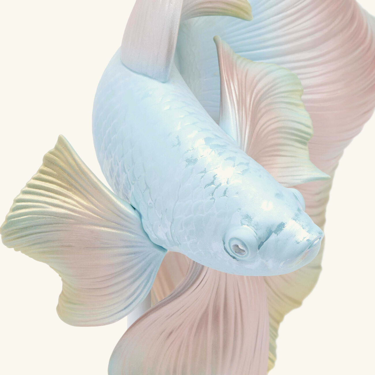 lladro betta fish sculpture right medium pink