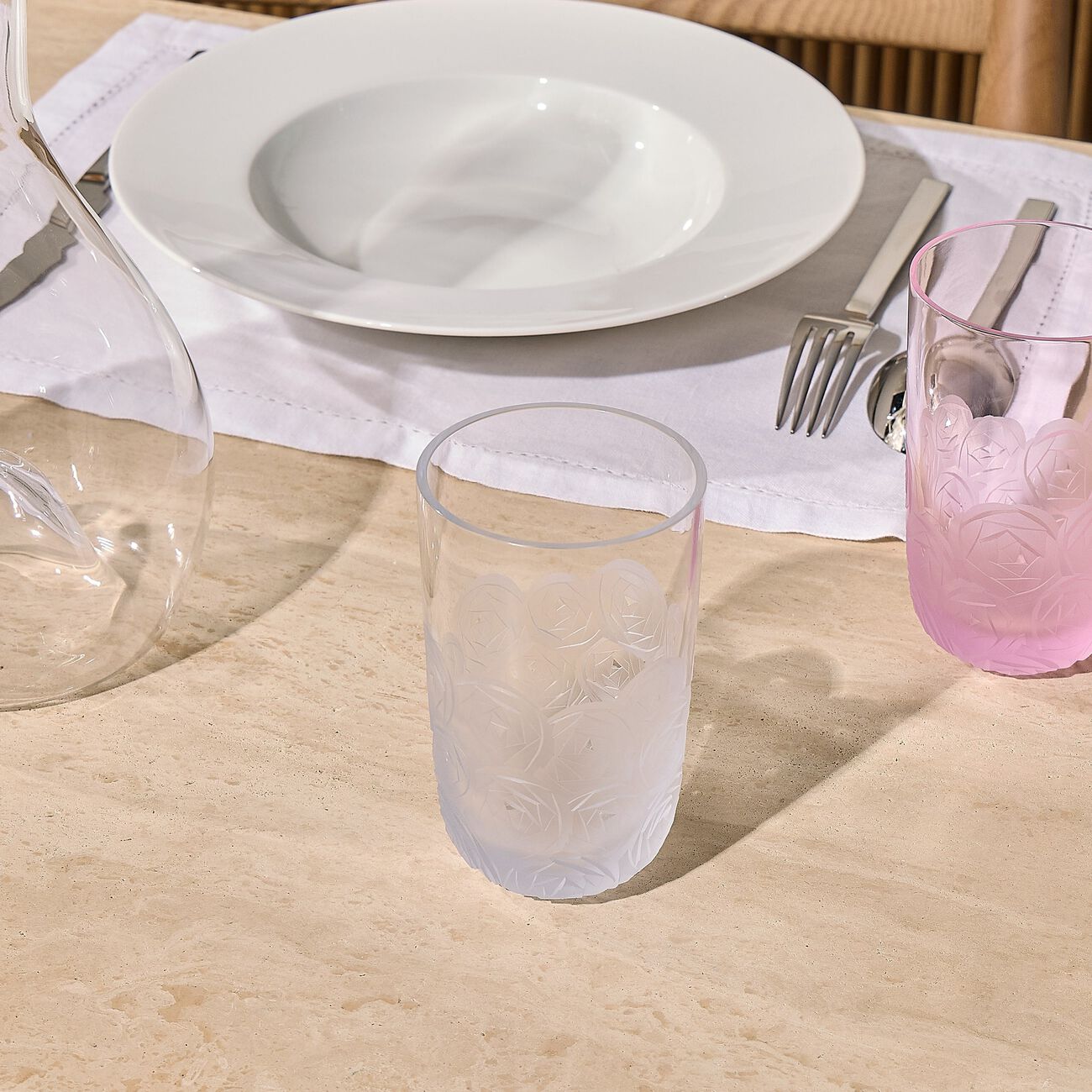 ruckl heroine roses tall drinking glass clear