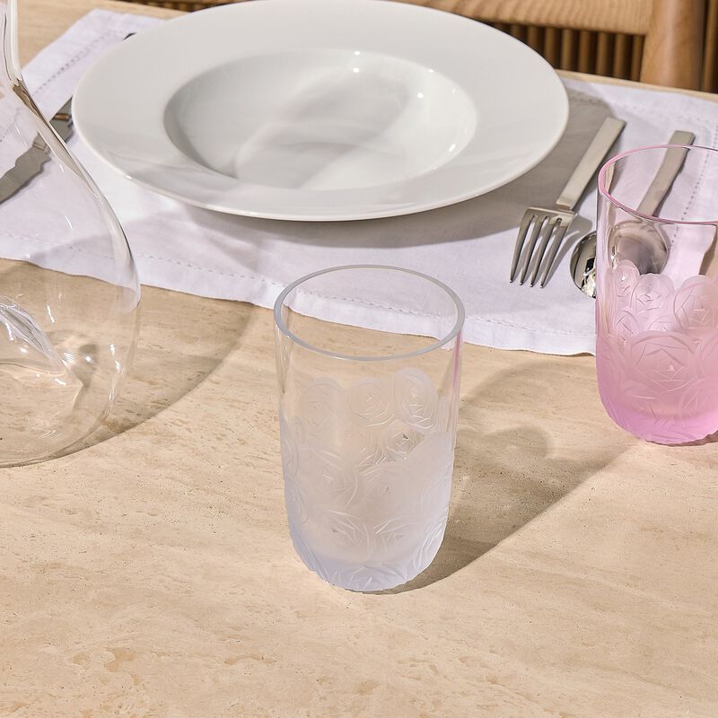 ruckl heroine roses tall drinking glass clear