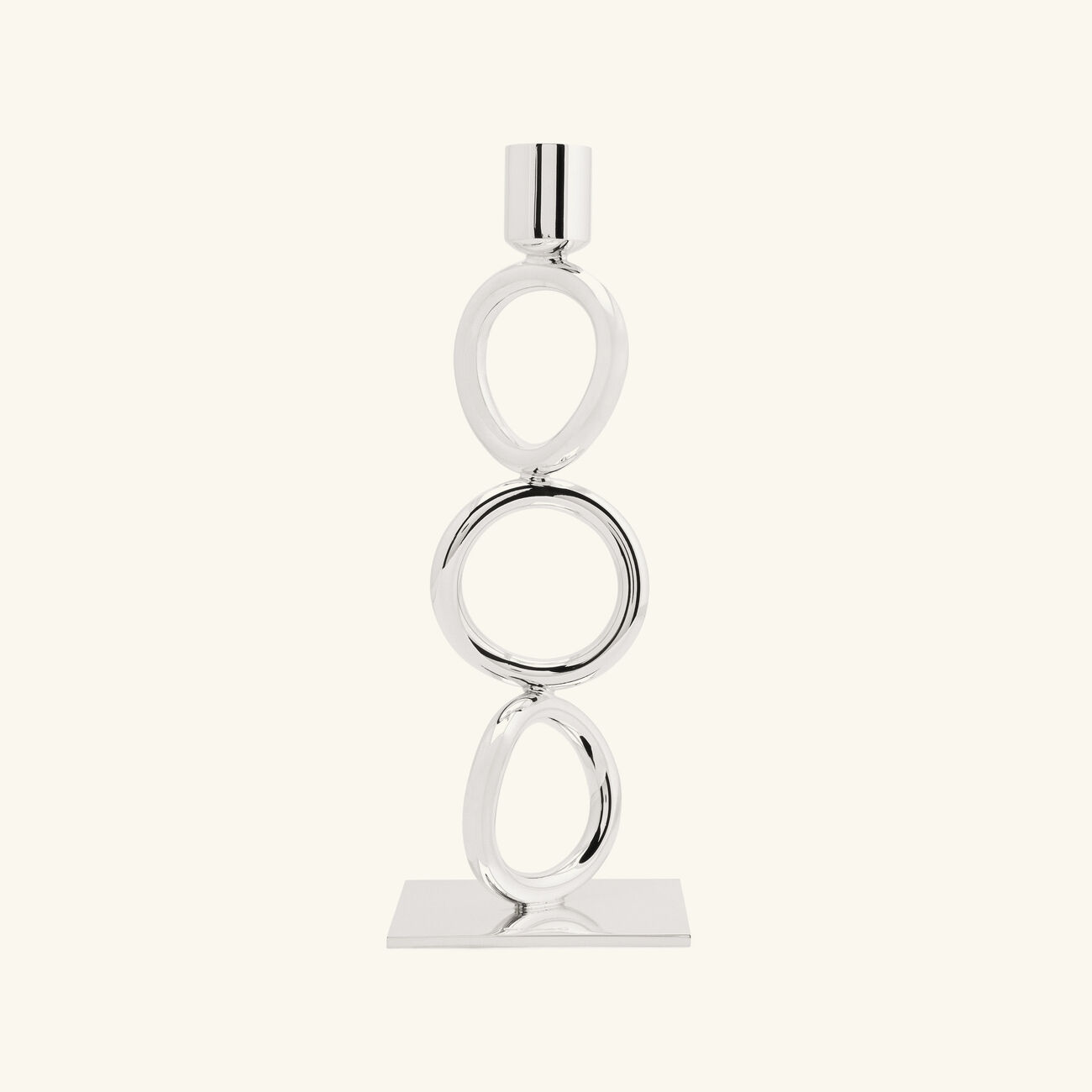 christofle vertigo three ring candle holder silver plated