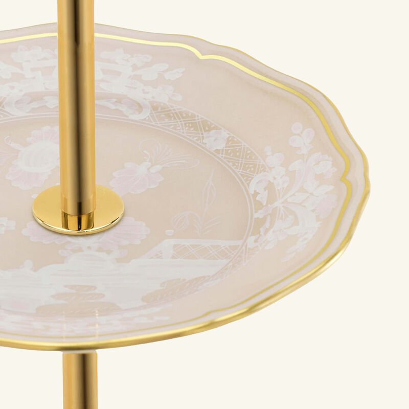 ginori 1773 oriente italiano 3 tier meringa cake stand beige
