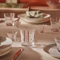 Nagham Short Glass Tumbler Pink Set of 6 dimlaj nagham short glass tumbler pink set of 6