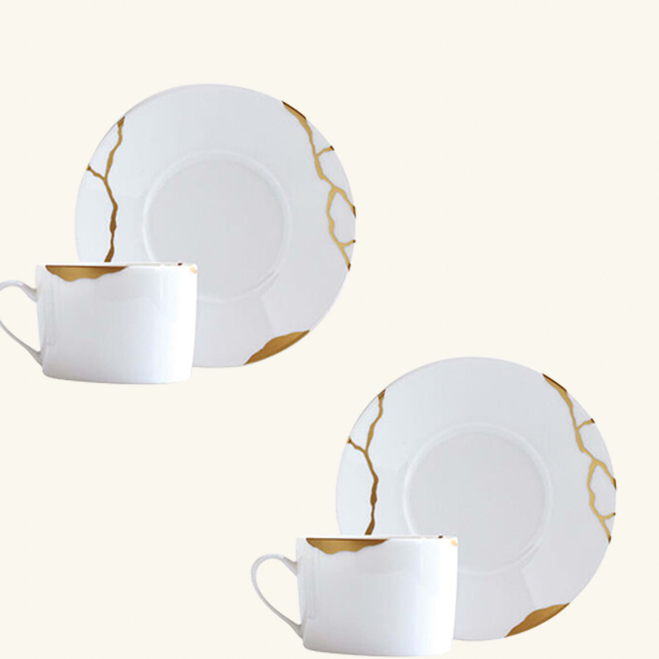 bernardaud sarkis tean cups and saucers   set of 2