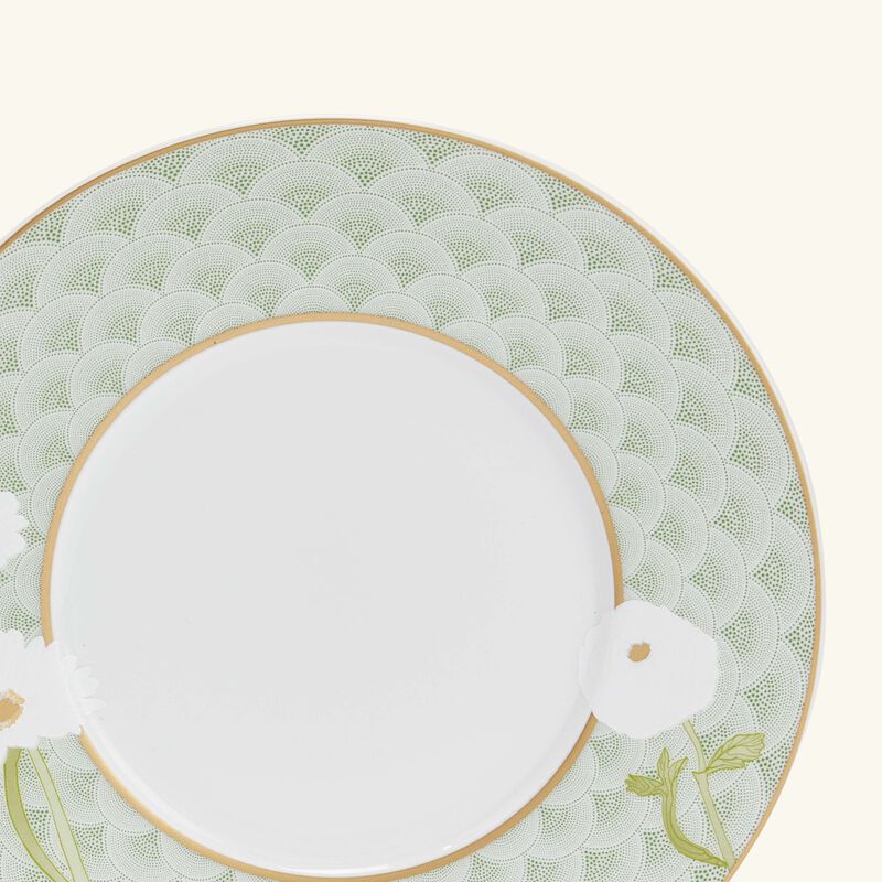 bernardaud praiana bread   butter plate round green 16cm