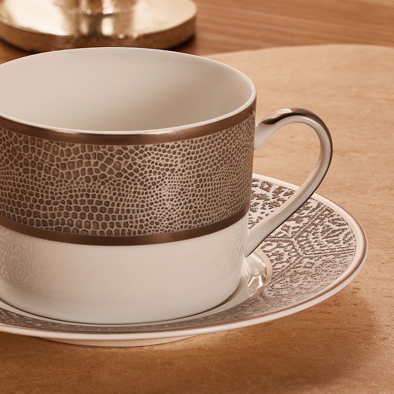 Sauvage Blanc Tea Cup & Saucer Silver bernardaud sauvage blanc tea cup saucer silver