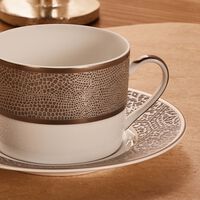 Sauvage Blanc Tea Cup & Saucer Silver bernardaud sauvage blanc tea cup saucer silver