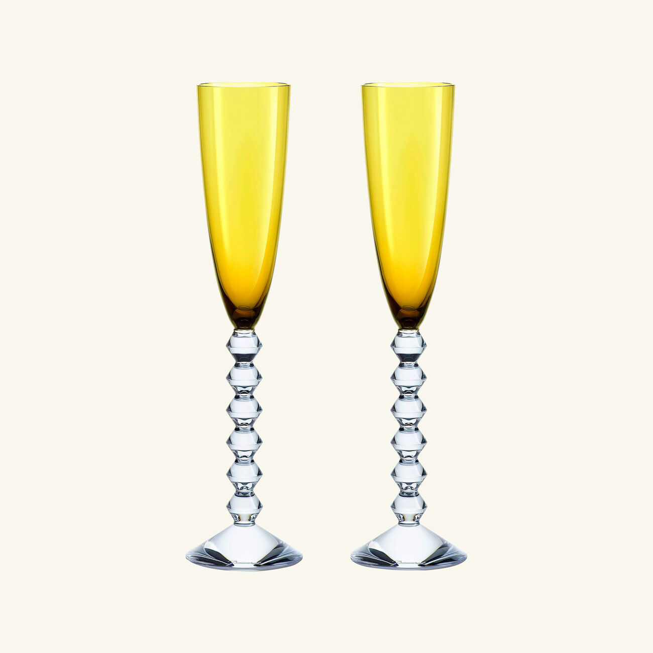 baccarat vega flutissimo champagne glass yellow set of 2