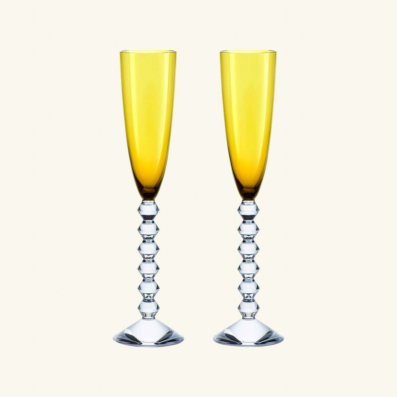 baccarat vega flutissimo champagne glass yellow set of 2