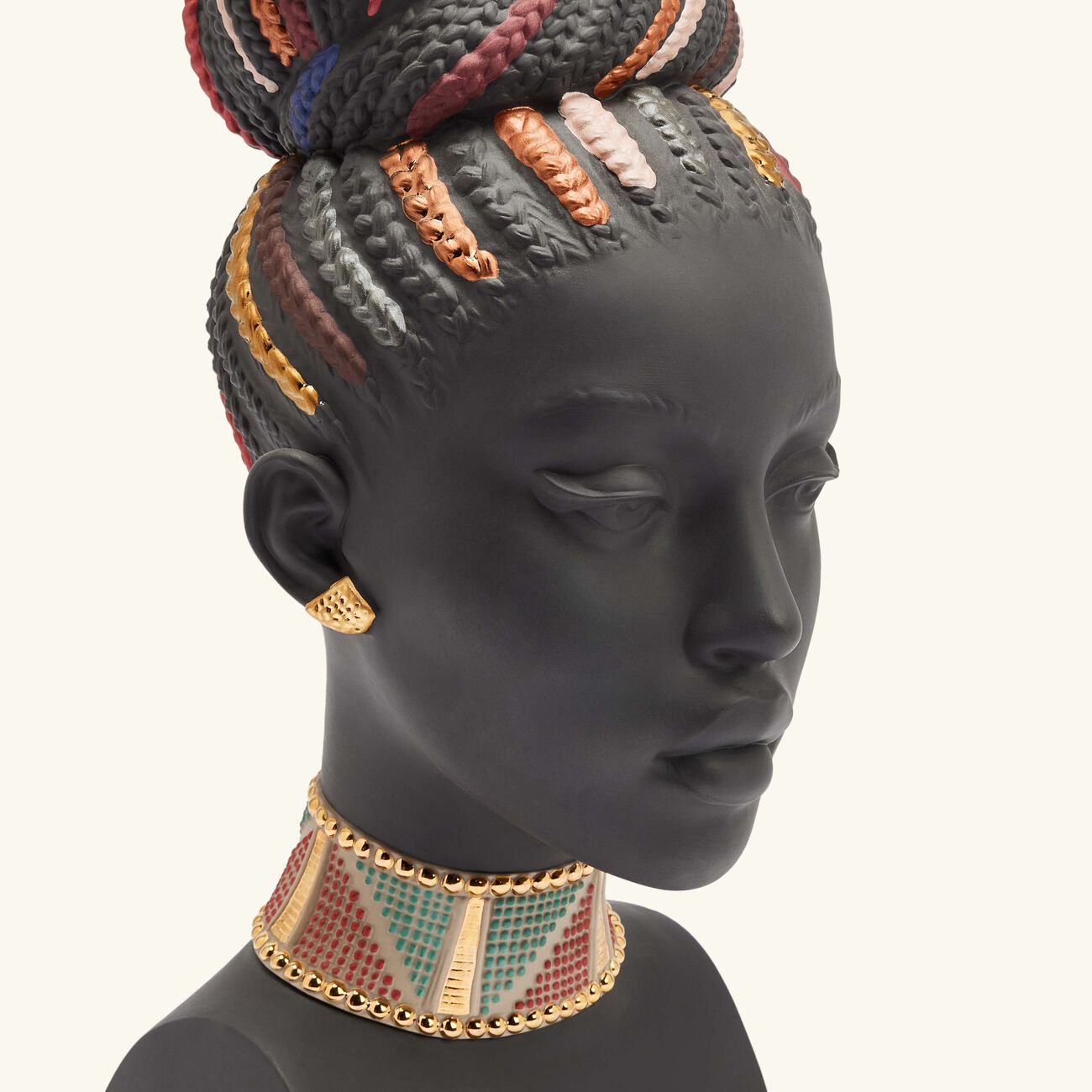lladro african colors sculpture medium black