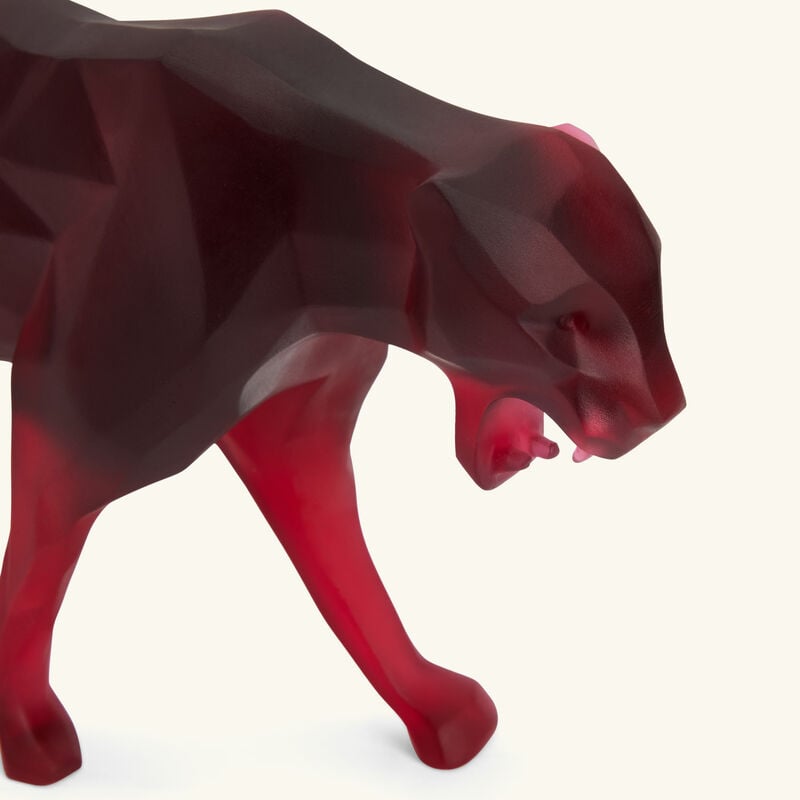 Wild Panther Sculpture Small Red Limited Edition daum wild panther sculpture small red limited edition