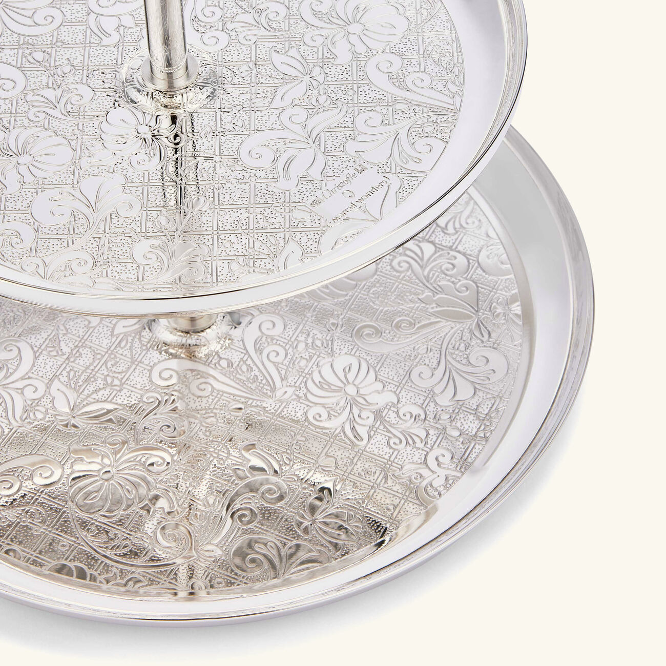 christofle jardin d eden cake stand silver plated