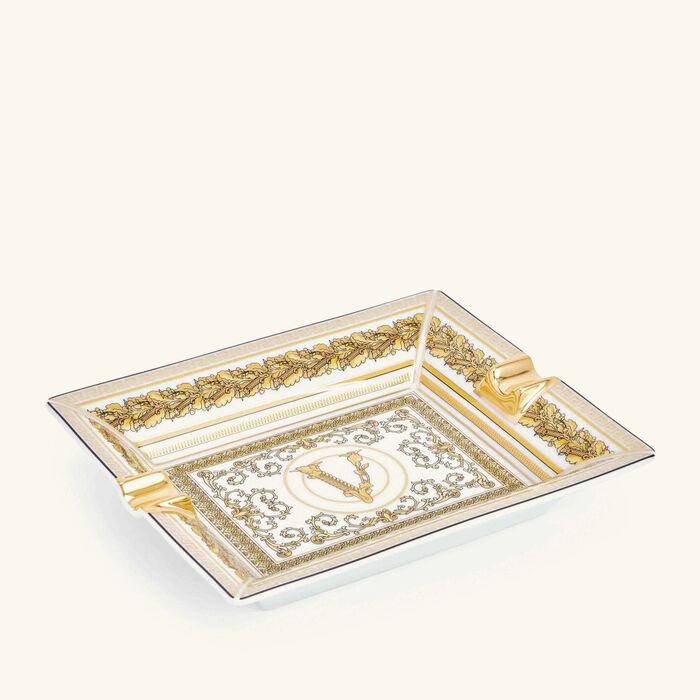 versace virtus gala ashtray rectangular small white