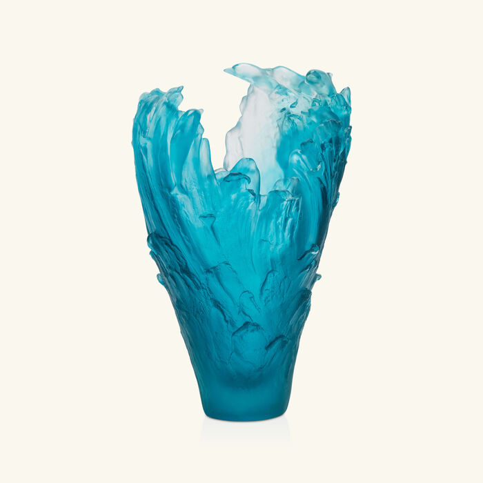 daum maya dolphins vase small blue limited edition