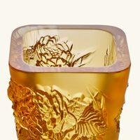 lalique pivoines vase mini yellow