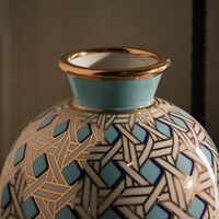 jonathan adler basketweave vase round small blue
