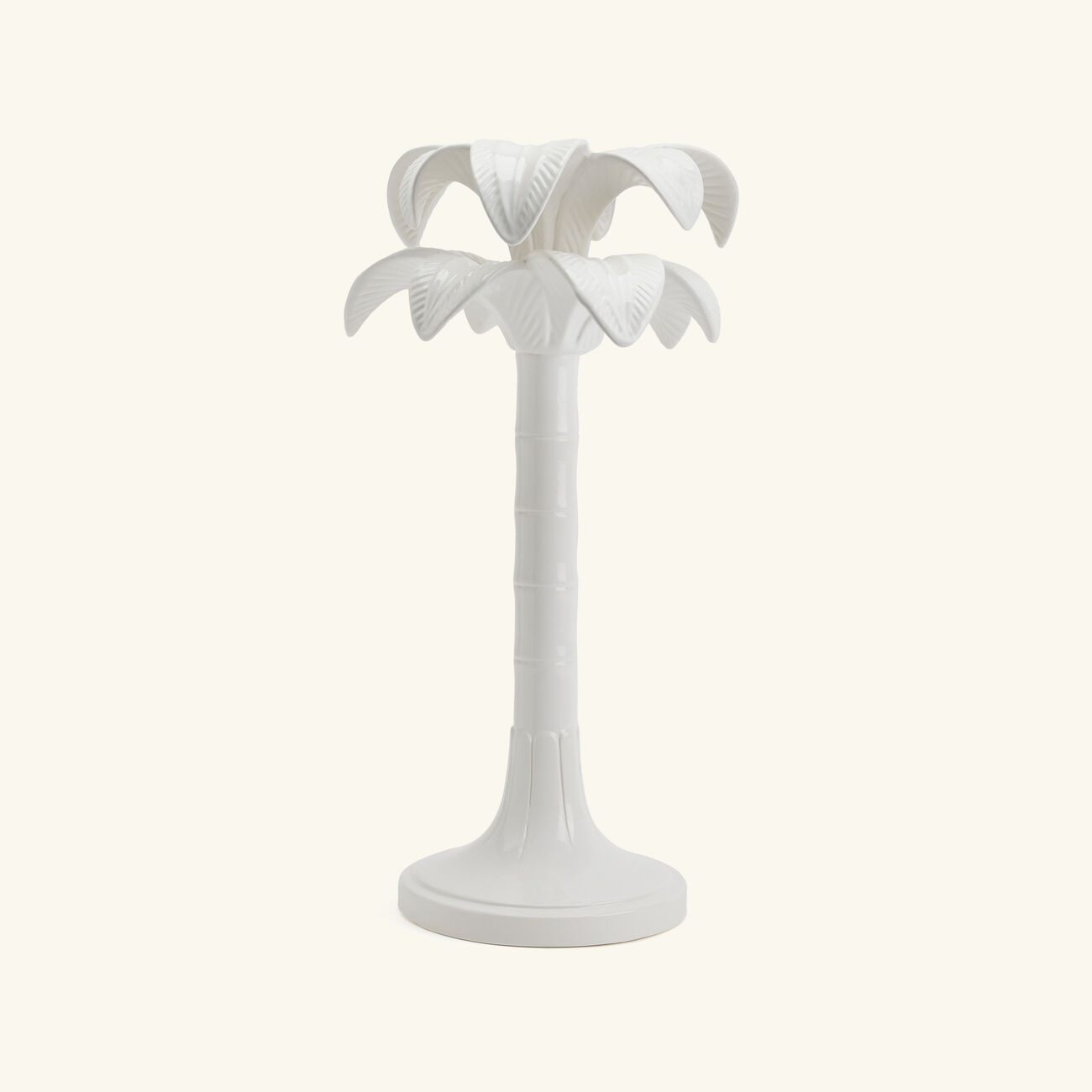 les ottomans palm trees candle holder large white