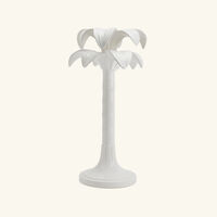 les ottomans palm trees candle holder large white