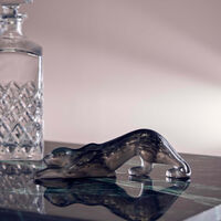lalique zeila panther sculpture small black