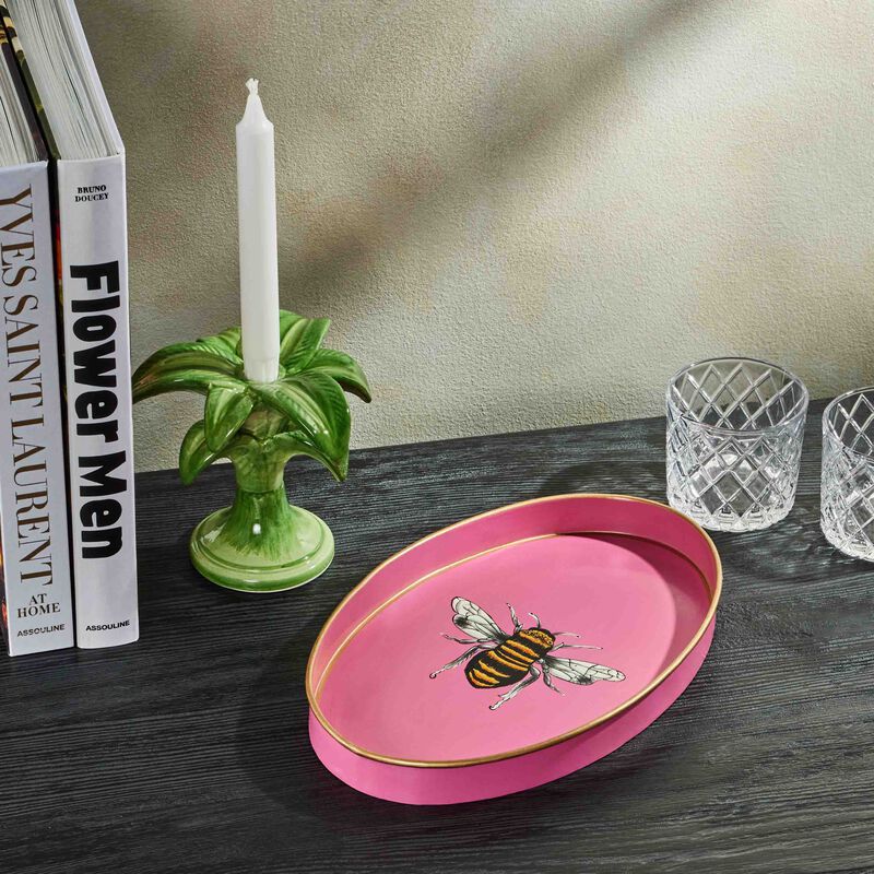 Fauna Serving Tray Oval Medium Pink les ottomans fauna serving tray oval medium pink