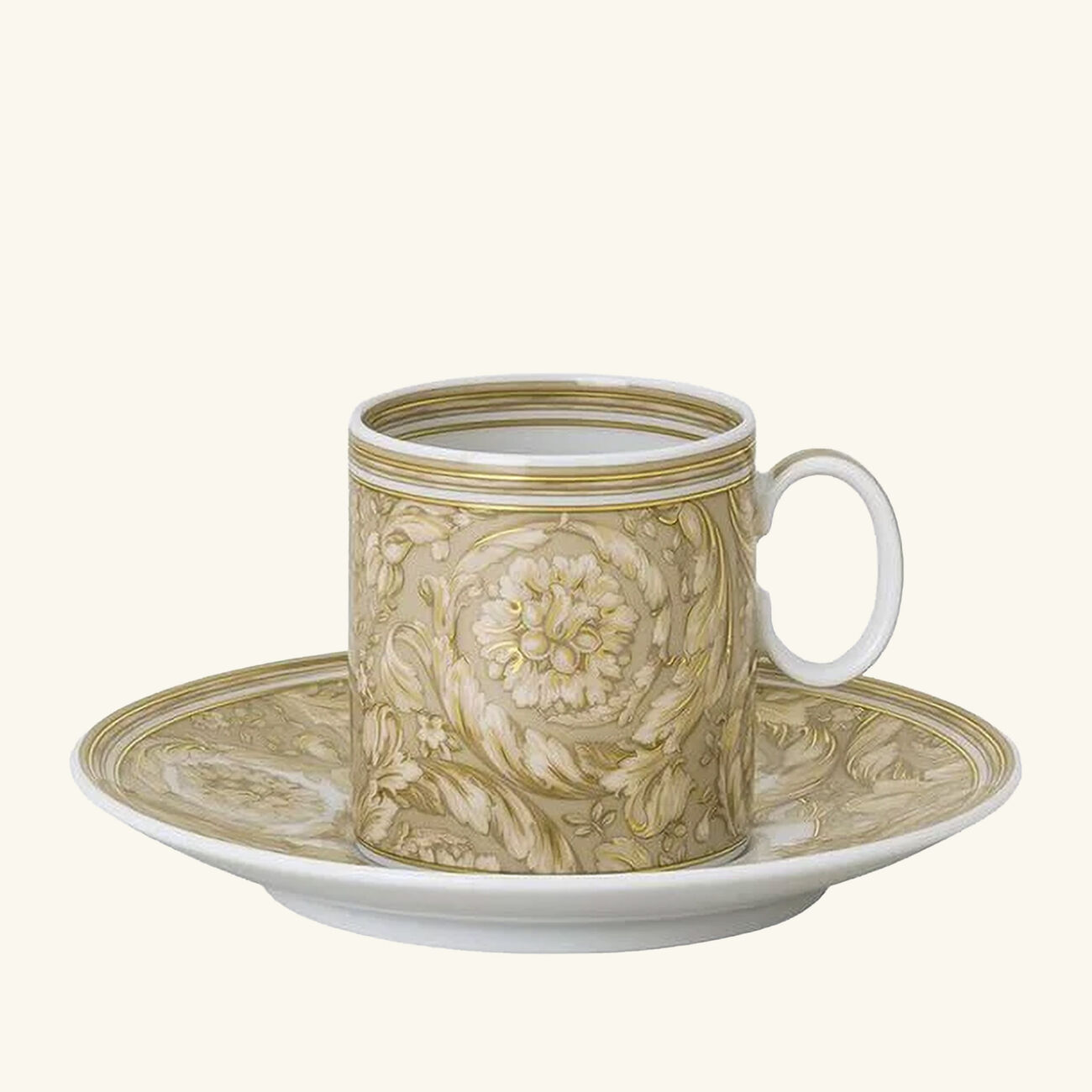 versace barocco beige espresso cup saucer