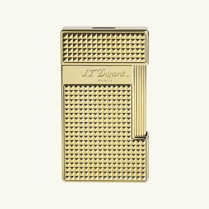 st dupont slimmy diamond head lighter gold