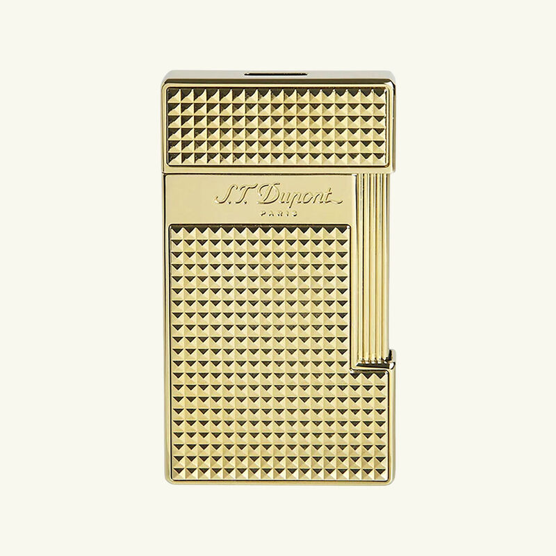 st dupont slimmy diamond head lighter gold