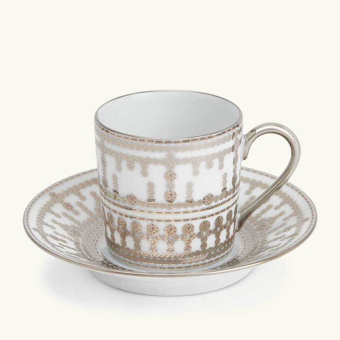 haviland tiara coffee cup saucer silver set of 4