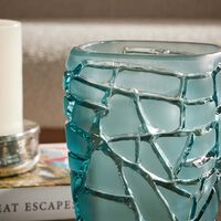 lalique terramineral magnitude vase round small blue