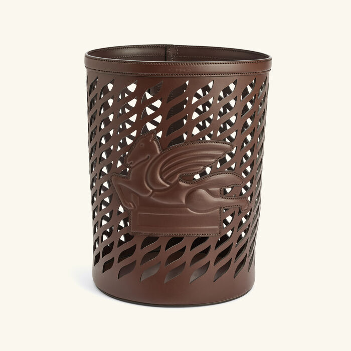 etro drill waste basket brown