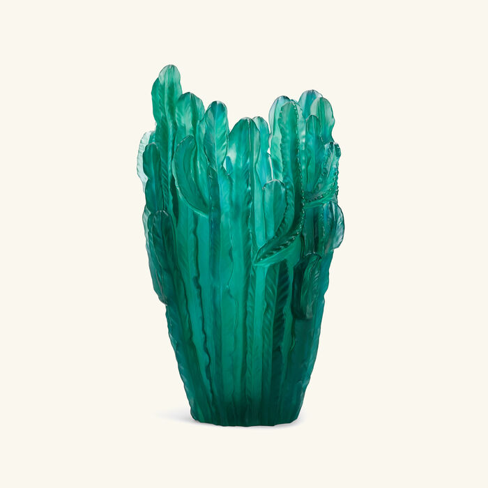 daum jardin de cactus vase large green