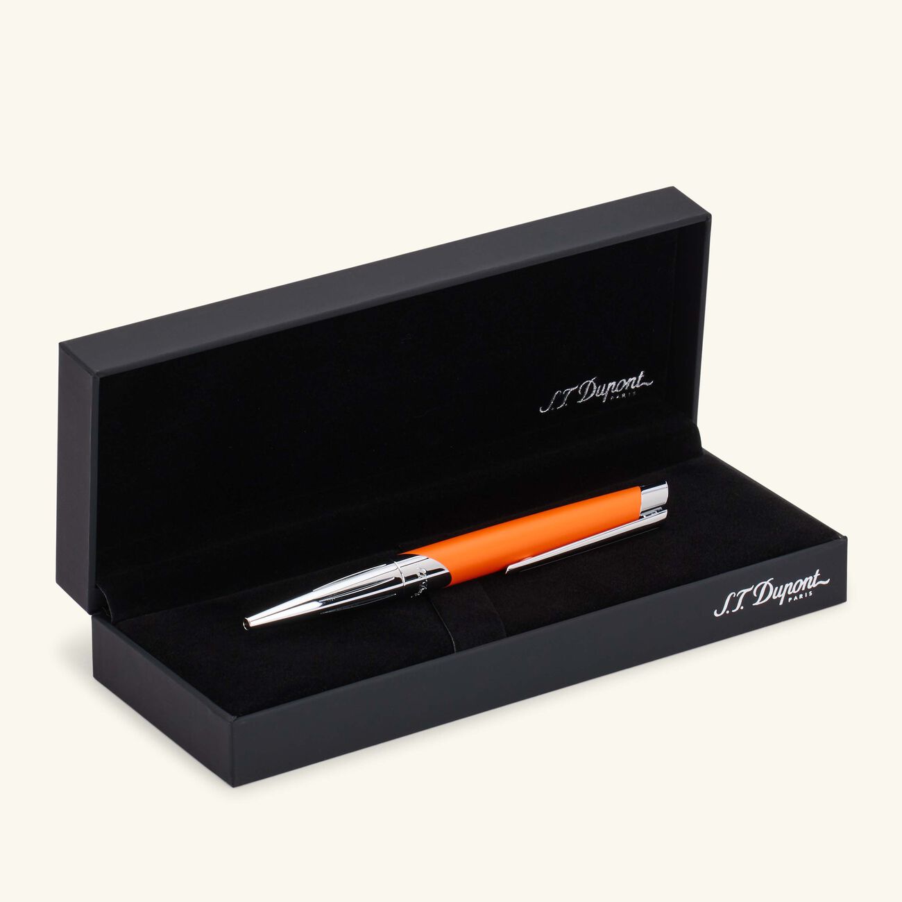 st dupont defi millennium ballpoint pen orange
