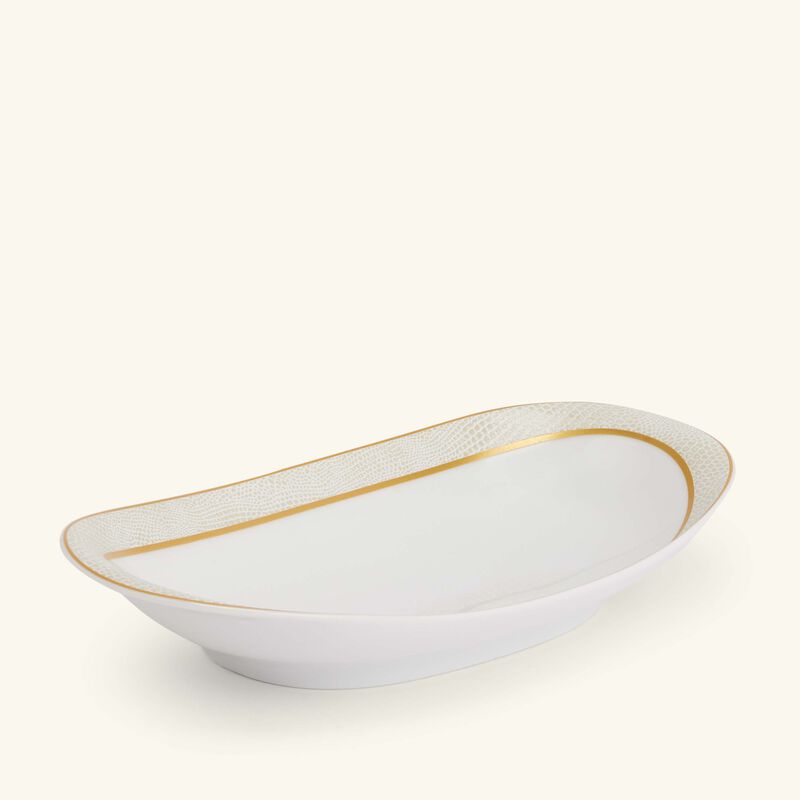 bernardaud sauvage blanc serving platter oval gold 23cm