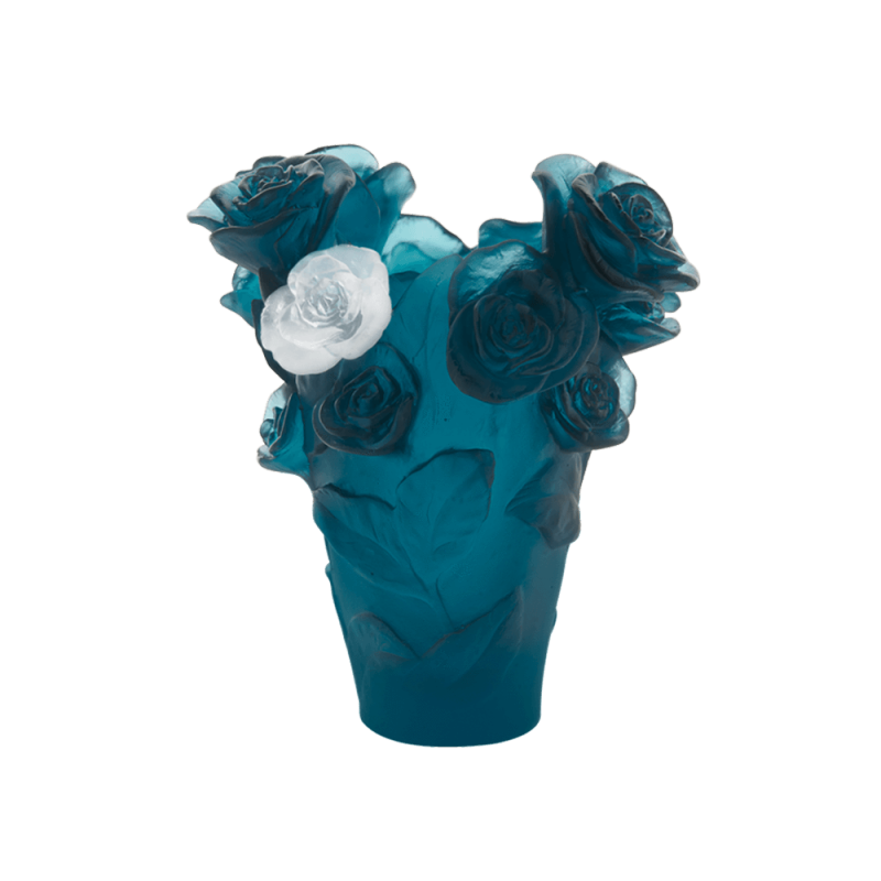 Rose Passion Blue Vase With White Flower Rose Passion Blue Vase With White Flower, large
