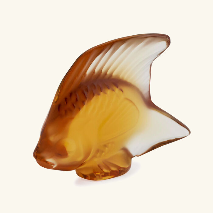 lalique fish figurine mini amber