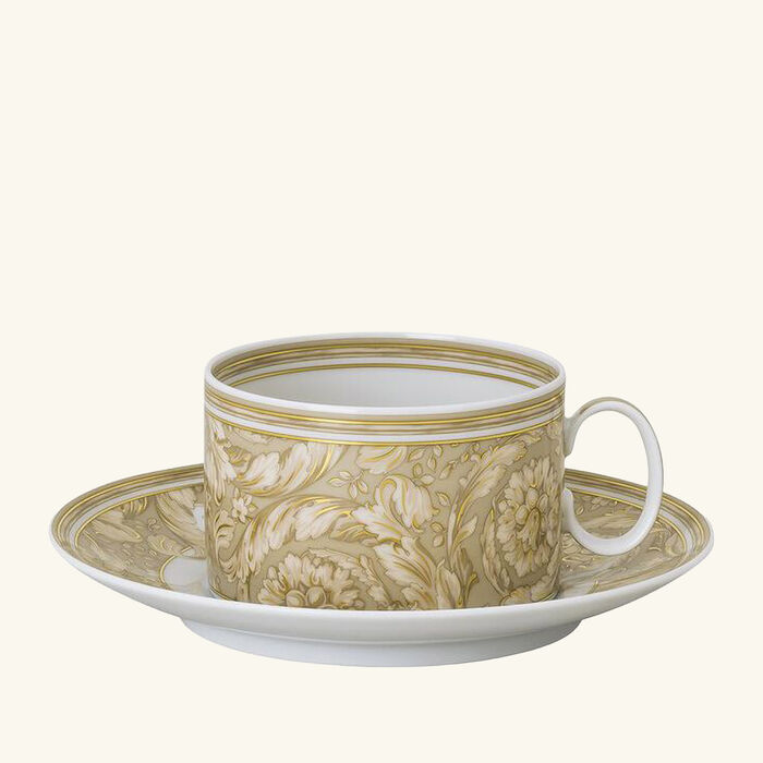 versace barocco beige tea cup saucer