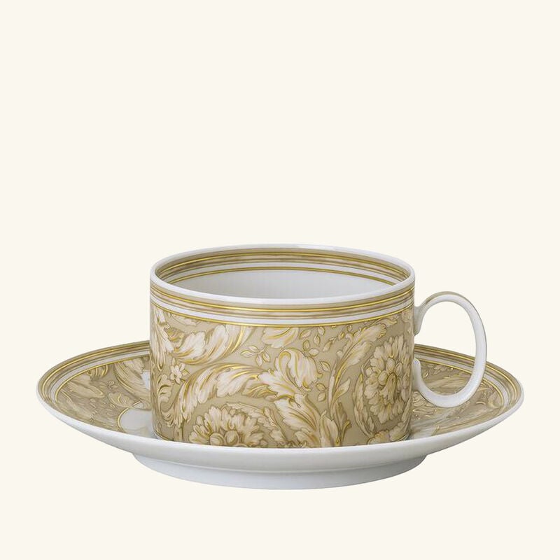Barocco Beige Tea Cup & Saucer versace barocco beige tea cup saucer