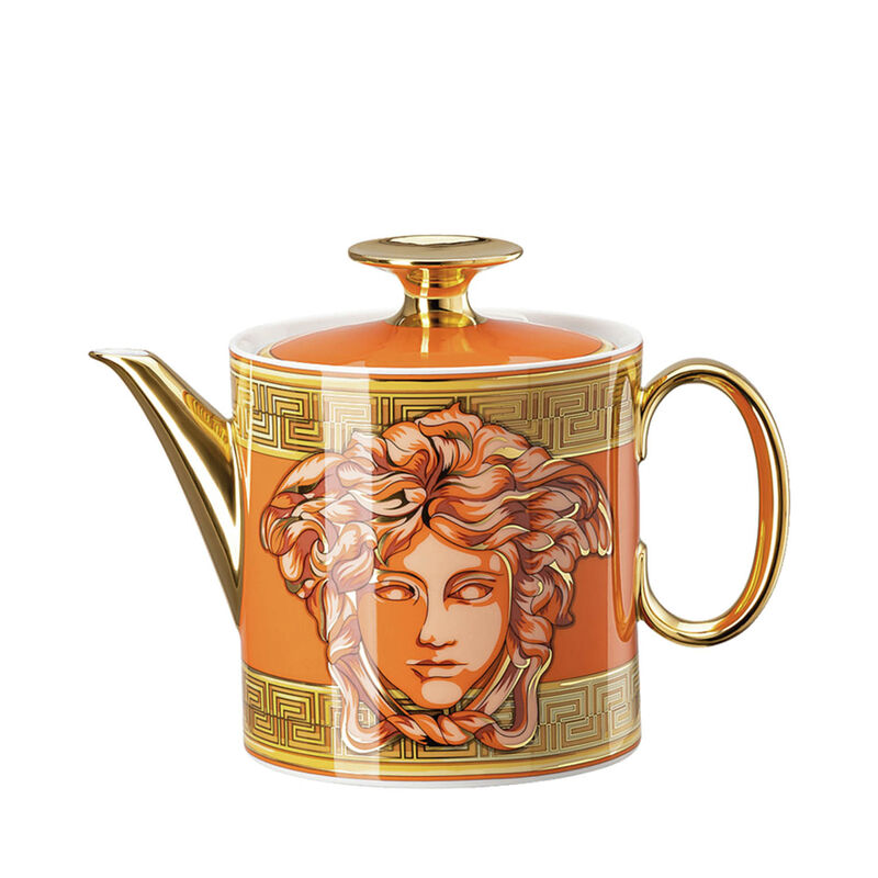 Orange Coin Tea Pot, large