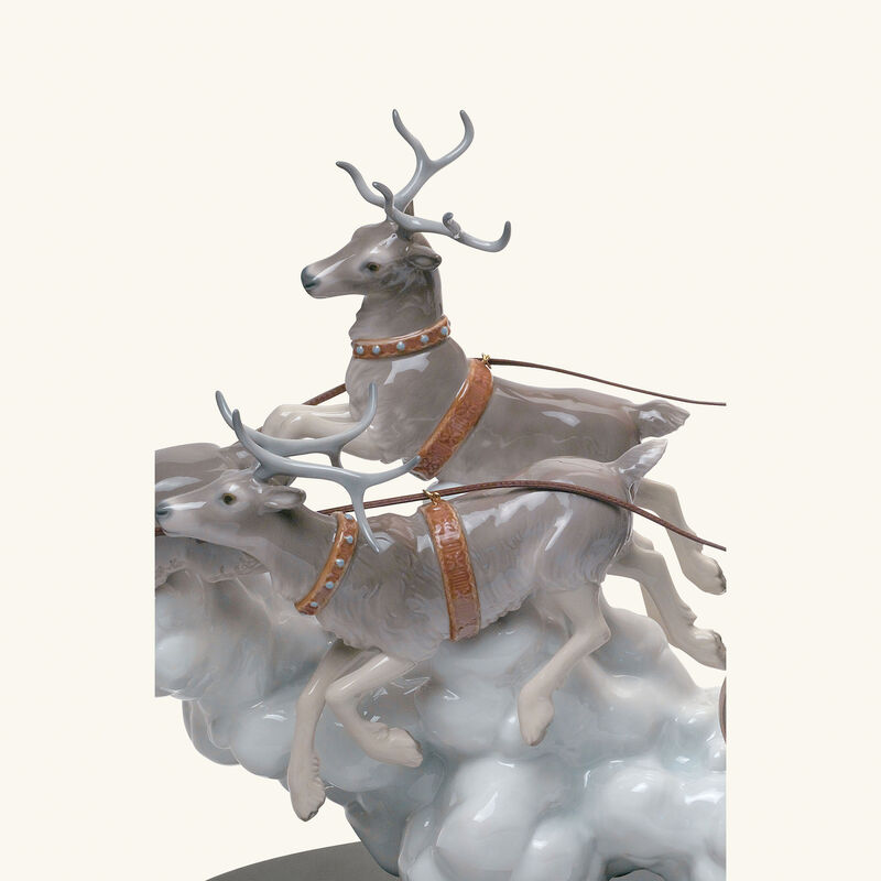 lladro santa s midnight ride sleigh sculpture medium white