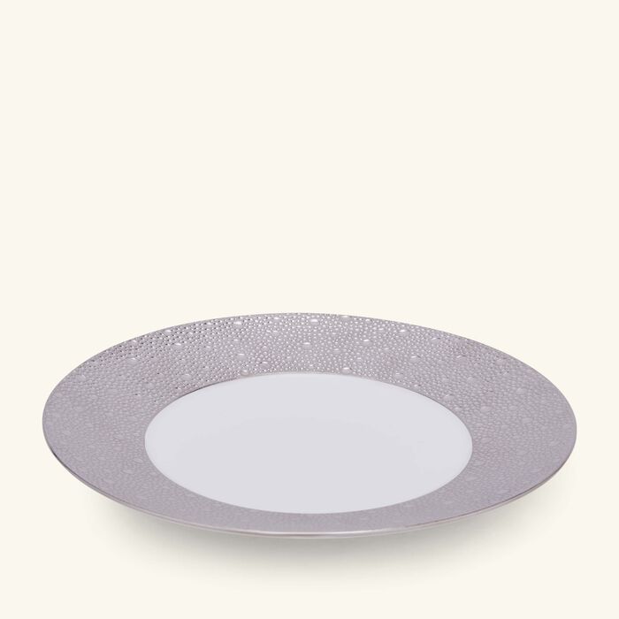 Ecume Dinner Plate Round Silver 26cm bernardaud ecume dinner plate round silver 26cm
