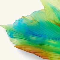 daum fleur de paon centrepiece green