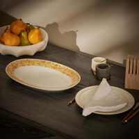 فيرساتشي طبق الضيافة ميدوزا رابسودي بيضاوي أبيض 38 سم