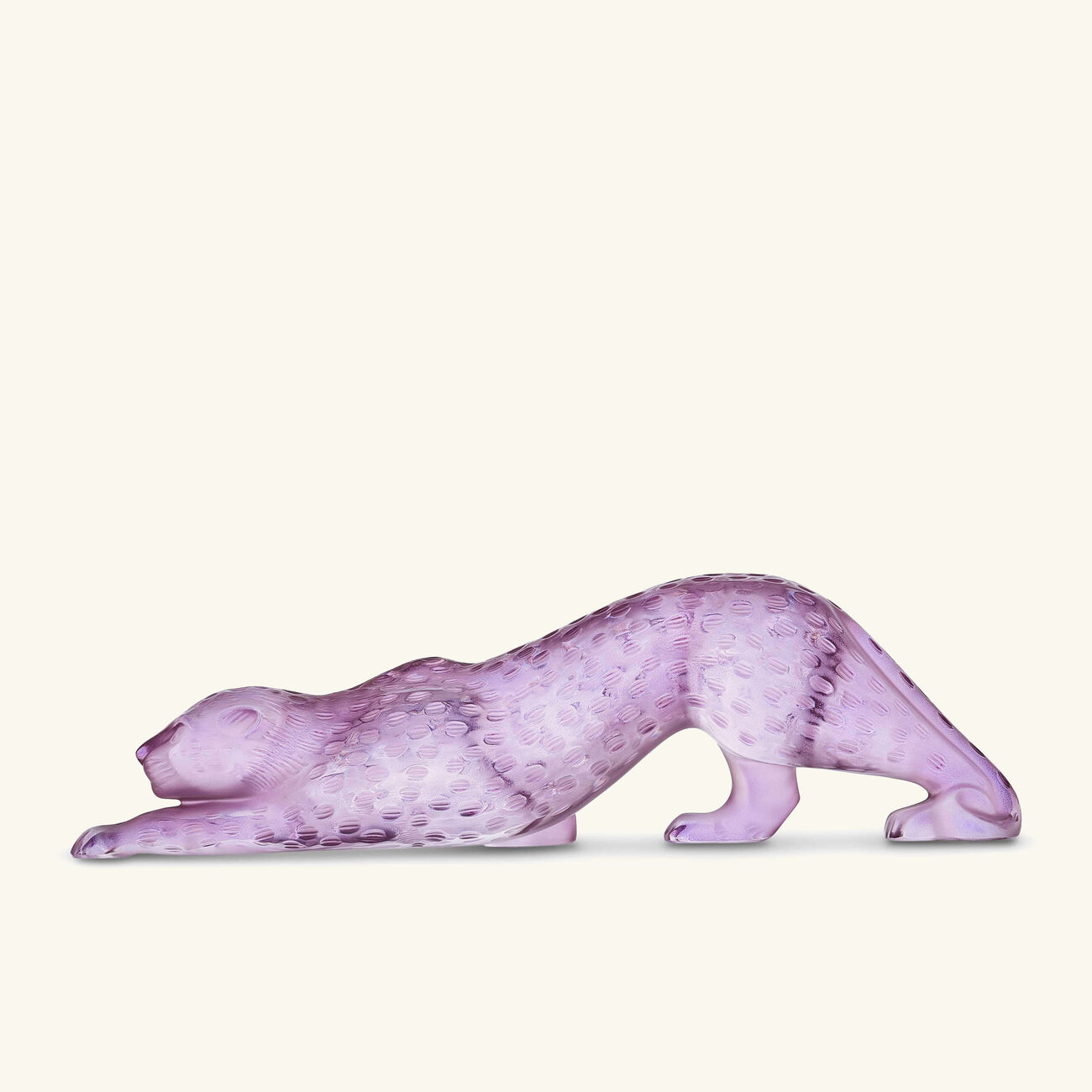 lalique zeila panther sculpture small pink