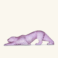 lalique zeila panther sculpture small pink
