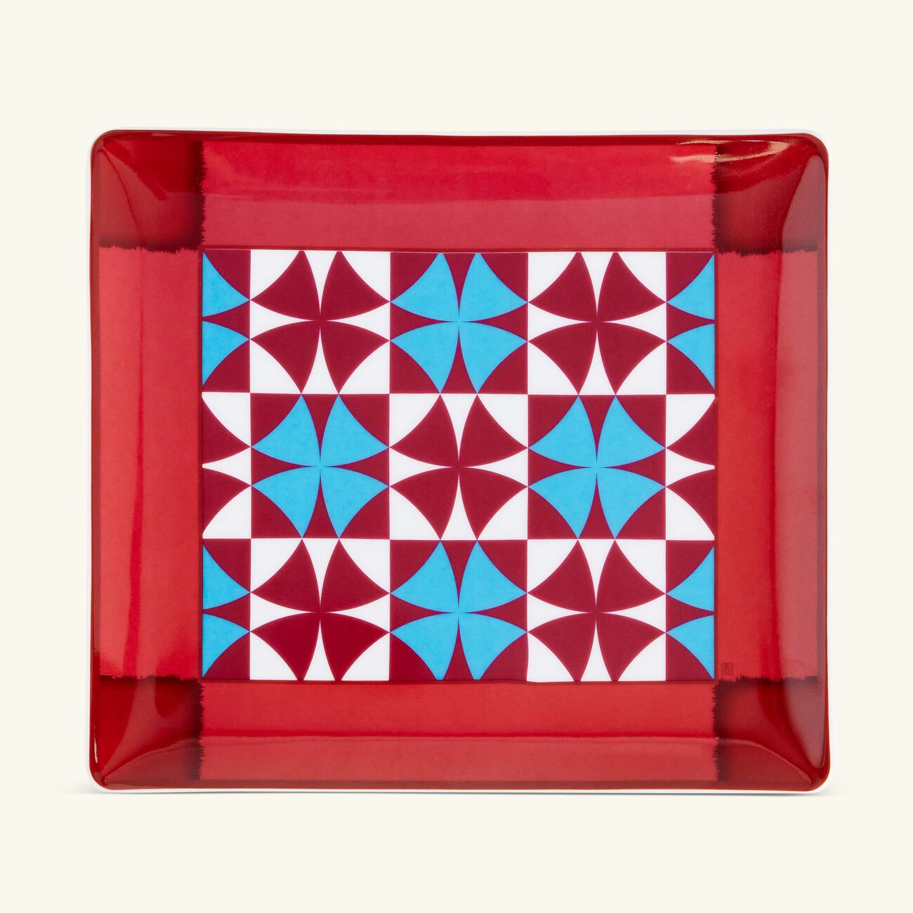 bernardaud villa garance serving plate rectangular red
